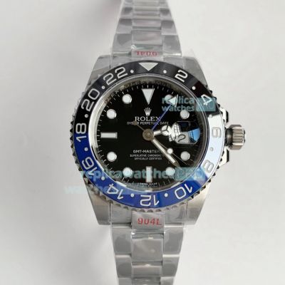 Super Noob Factory V10 Swiss 3135 Rolex GMT Master II Batman Replica Watch